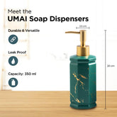 UMAI Liquid Soap Dispenser | Stoneware | Bathroom Sanitizer, Lotion, Shampoo Dispenser | Ceramic Handwash Bottle for Kitchen | Soap Dispenser for Wash Basin | Bathroom Accessories (Pack of 3)